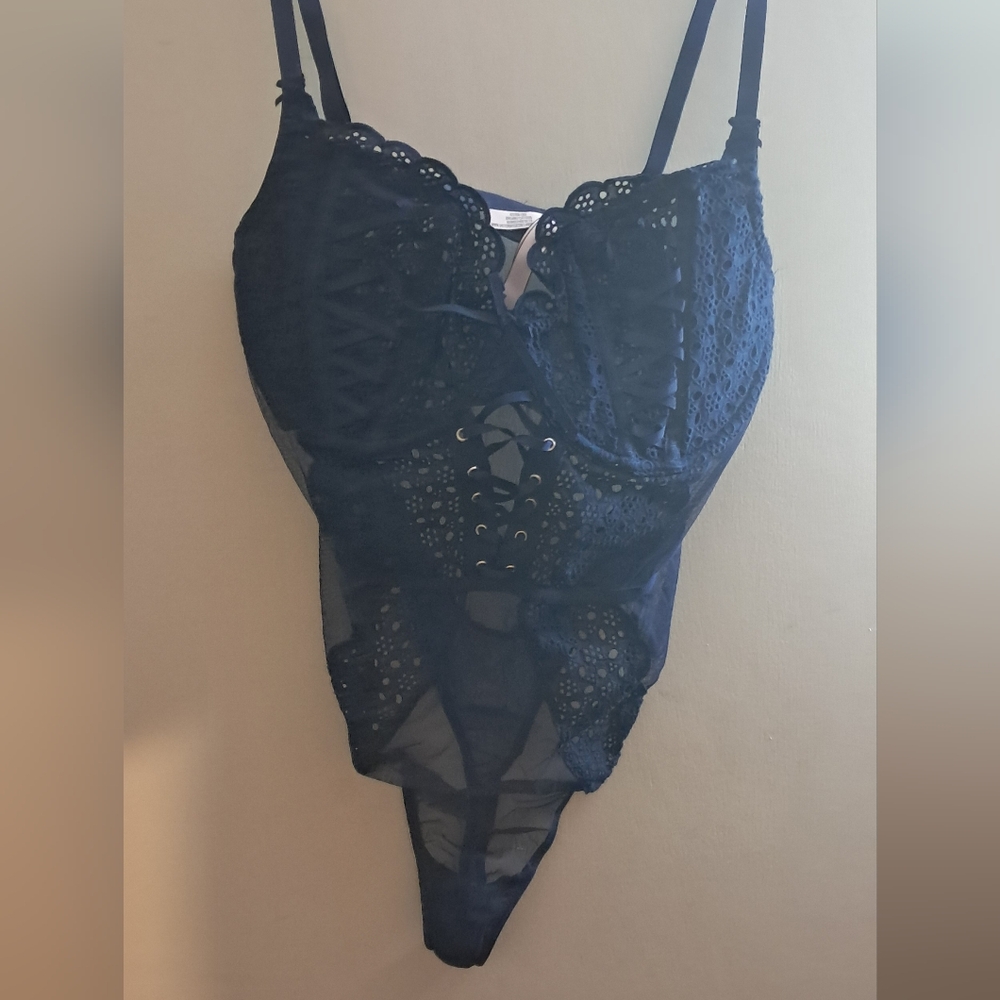 Victoria's Secret Navy Lace Bodysuit